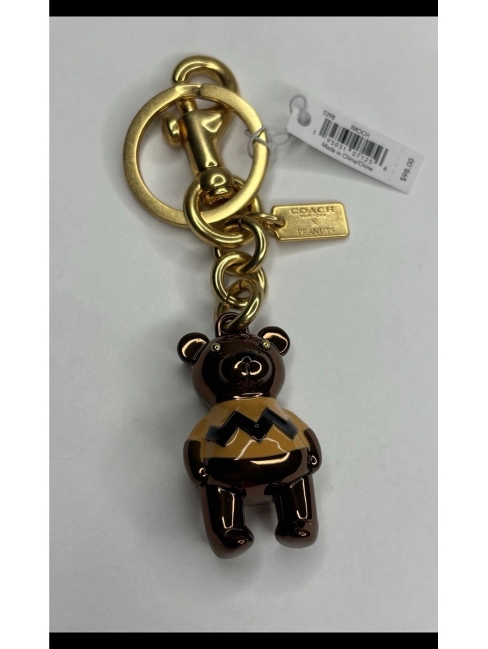 NWT Coach X Peanuts Limited Edition Charlie Brown Bag Charm ~ Key Fob ~ Keychain